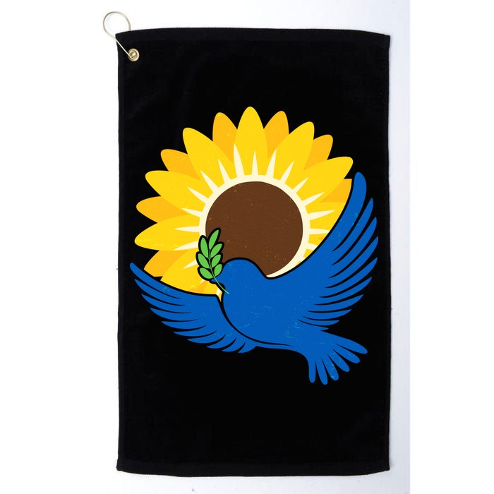 Sunflower Peace Dove Stand With Ukraine End The War Golf Towel