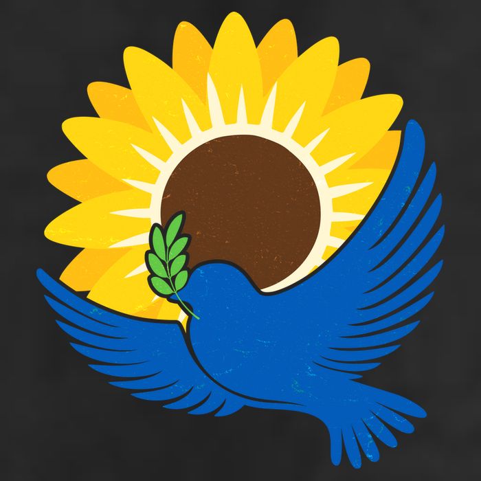 Sunflower Peace Dove Stand With Ukraine End The War Golf Towel