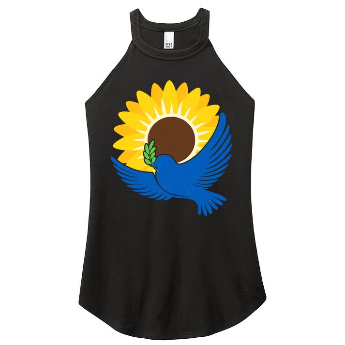 Sunflower Peace Dove Stand With Ukraine End The War Women's Perfect Tri Rocker Tank