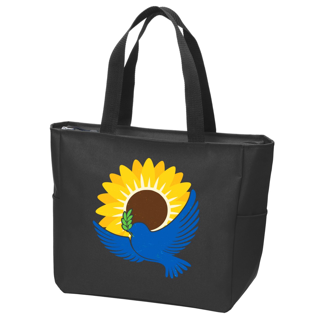 Sunflower Peace Dove Stand With Ukraine End The War Zip Tote Bag