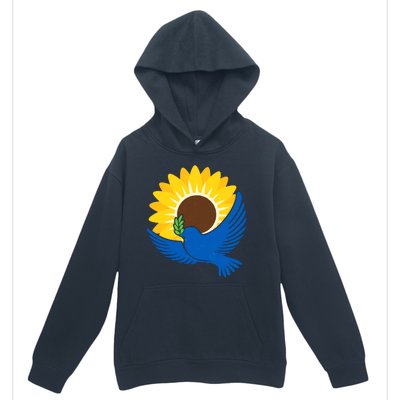 Sunflower Peace Dove Stand With Ukraine End The War Urban Pullover Hoodie