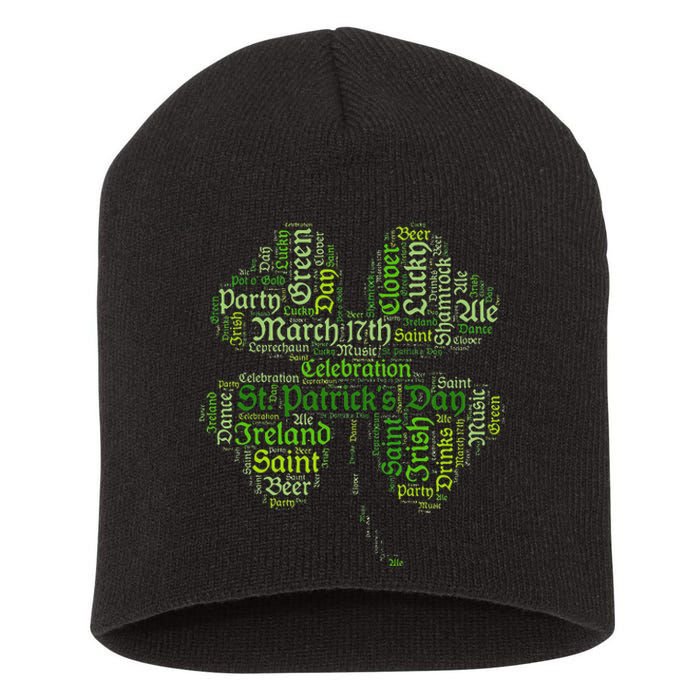 Saint Patrick's Day March 17 Pot Of Gold, Party Shenanigans Short Acrylic Beanie