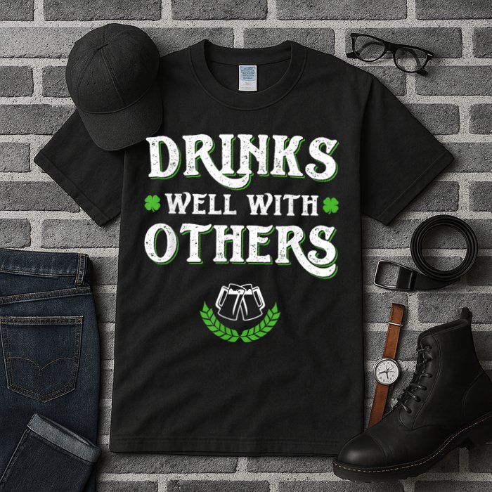 Drinks Well With Others St Patricks Day, Funny St Patricks Day, St Patricks Day Drinking Team Tall T-Shirt