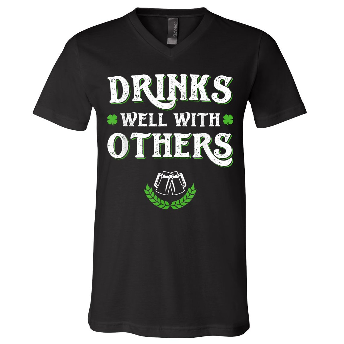 Drinks Well With Others St Patricks Day, Funny St Patricks Day, St Patricks Day Drinking Team V-Neck T-Shirt