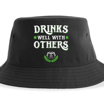 Drinks Well With Others St Patricks Day, Funny St Patricks Day, St Patricks Day Drinking Team Sustainable Bucket Hat