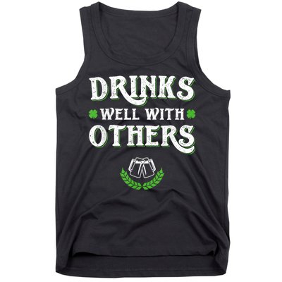 Drinks Well With Others St Patricks Day, Funny St Patricks Day, St Patricks Day Drinking Team Tank Top