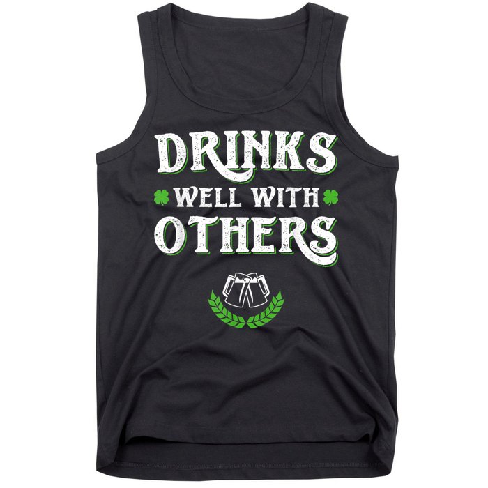 Drinks Well With Others St Patricks Day, Funny St Patricks Day, St Patricks Day Drinking Team Tank Top