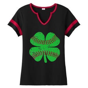 St Patricks Day Shamrock Baseball Saint Paddy's Ladies Halftime Notch Neck Tee