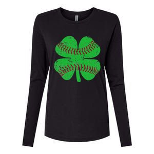 St Patricks Day Shamrock Baseball Saint Paddy's Womens Cotton Relaxed Long Sleeve T-Shirt