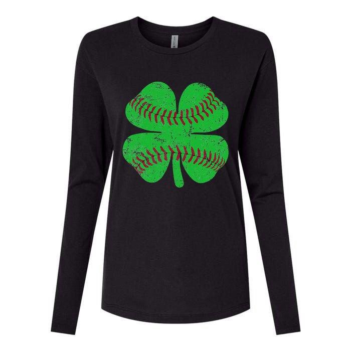 St Patricks Day Shamrock Baseball Saint Paddy's Womens Cotton Relaxed Long Sleeve T-Shirt