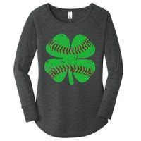 St Patricks Day Shamrock Baseball Saint Paddy's Women's Perfect Tri Tunic Long Sleeve Shirt