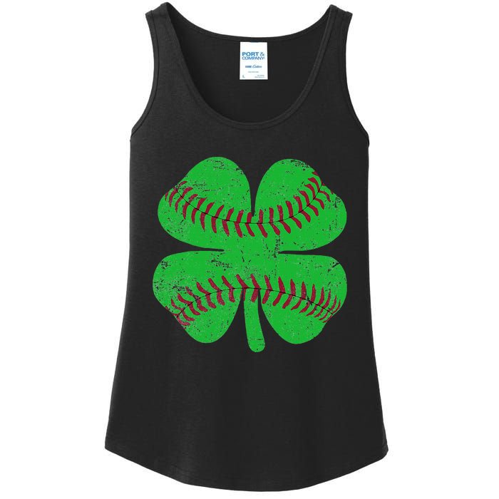 St Patricks Day Shamrock Baseball Saint Paddy's Ladies Essential Tank