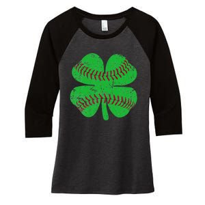 St Patricks Day Shamrock Baseball Saint Paddy's Women's Tri-Blend 3/4-Sleeve Raglan Shirt