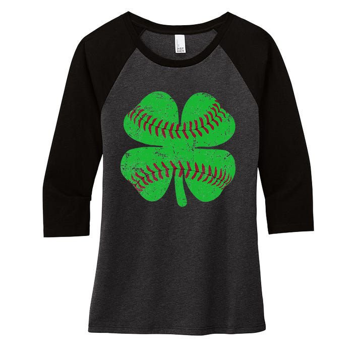 St Patricks Day Shamrock Baseball Saint Paddy's Women's Tri-Blend 3/4-Sleeve Raglan Shirt