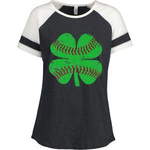 St Patricks Day Shamrock Baseball Saint Paddy's Enza Ladies Jersey Colorblock Tee