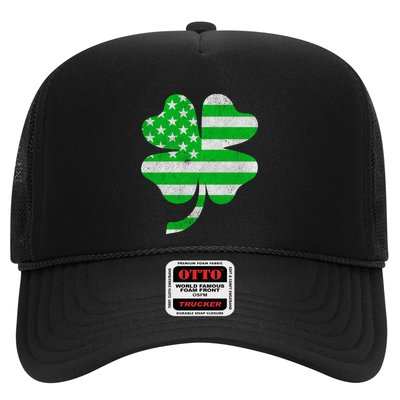 St PatrickS Day Irish Usa Flag Distressed Shamrock Clover Gift Trucker Hat