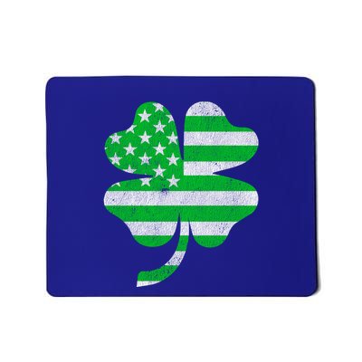 St PatrickS Day Irish Usa Flag Distressed Shamrock Clover Gift Mousepad