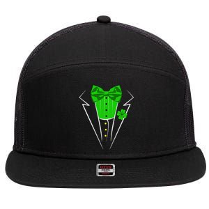 Saint Patrick's Day Irish Funny Tuxedo Costume Pub 7 Panel Mesh Trucker Snapback Hat