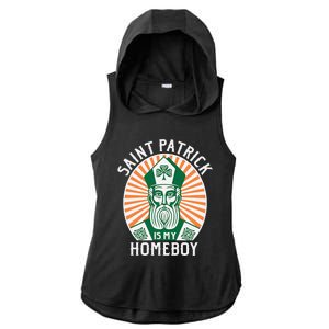 St. Patrick's Day Saint Patrick Is My Homeboy Ladies PosiCharge Tri-Blend Wicking Draft Hoodie Tank