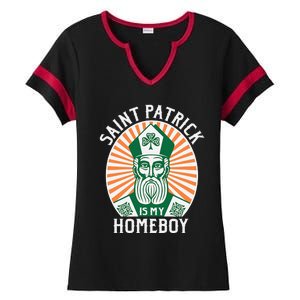 St. Patrick's Day Saint Patrick Is My Homeboy Ladies Halftime Notch Neck Tee