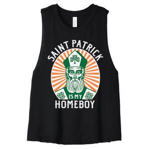 St. Patrick's Day Saint Patrick Is My Homeboy Women's Racerback Cropped Tank