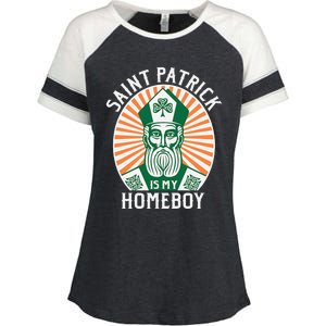 St. Patrick's Day Saint Patrick Is My Homeboy Enza Ladies Jersey Colorblock Tee