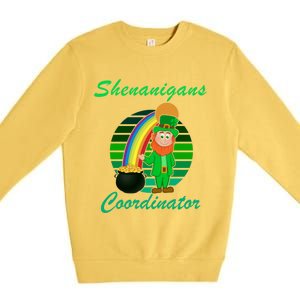 St Patricks Day Leprechaun Shenanigans Coordinator Rainbow Gift Premium Crewneck Sweatshirt