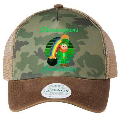 St Patricks Day Leprechaun Shenanigans Coordinator Rainbow Gift Legacy Tie Dye Trucker Hat