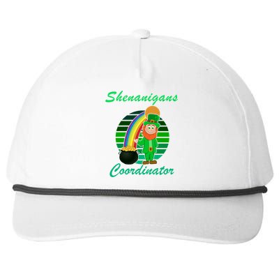 St Patricks Day Leprechaun Shenanigans Coordinator Rainbow Gift Snapback Five-Panel Rope Hat