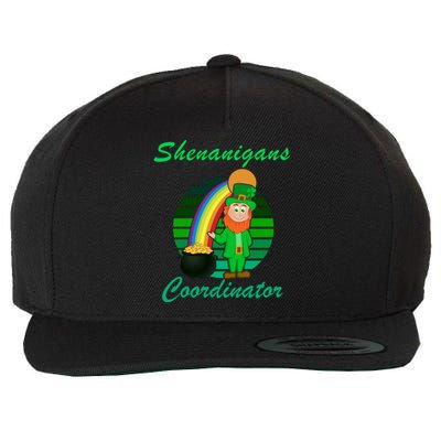 St Patricks Day Leprechaun Shenanigans Coordinator Rainbow Gift Wool Snapback Cap