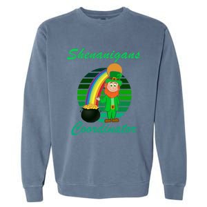 St Patricks Day Leprechaun Shenanigans Coordinator Rainbow Gift Garment-Dyed Sweatshirt