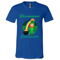 St Patricks Day Leprechaun Shenanigans Coordinator Rainbow Gift V-Neck T-Shirt