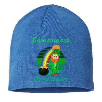 St Patricks Day Leprechaun Shenanigans Coordinator Rainbow Gift Sustainable Beanie