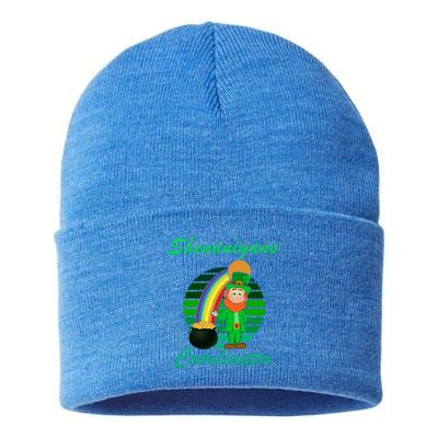 St Patricks Day Leprechaun Shenanigans Coordinator Rainbow Gift Sustainable Knit Beanie