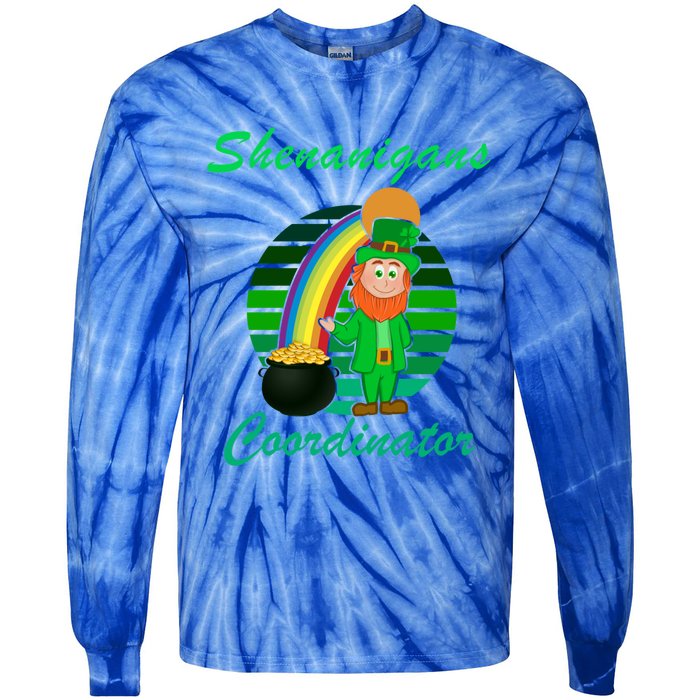 St Patricks Day Leprechaun Shenanigans Coordinator Rainbow Gift Tie-Dye Long Sleeve Shirt