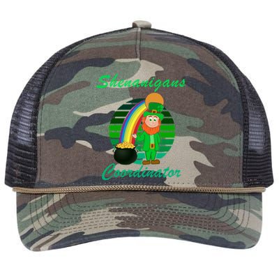 St Patricks Day Leprechaun Shenanigans Coordinator Rainbow Gift Retro Rope Trucker Hat Cap