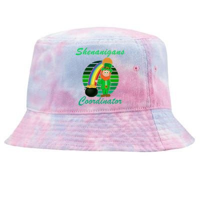 St Patricks Day Leprechaun Shenanigans Coordinator Rainbow Gift Tie-Dyed Bucket Hat