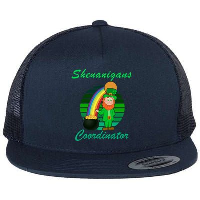 St Patricks Day Leprechaun Shenanigans Coordinator Rainbow Gift Flat Bill Trucker Hat