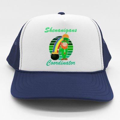 St Patricks Day Leprechaun Shenanigans Coordinator Rainbow Gift Trucker Hat