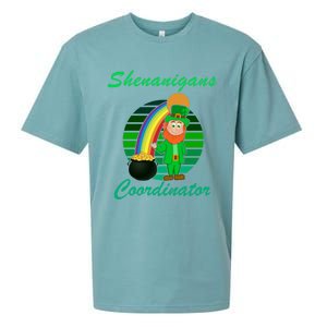 St Patricks Day Leprechaun Shenanigans Coordinator Rainbow Gift Sueded Cloud Jersey T-Shirt