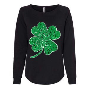 Saint Patrick's Day Shamrock Leopard Clover Green Womens California Wash Sweatshirt