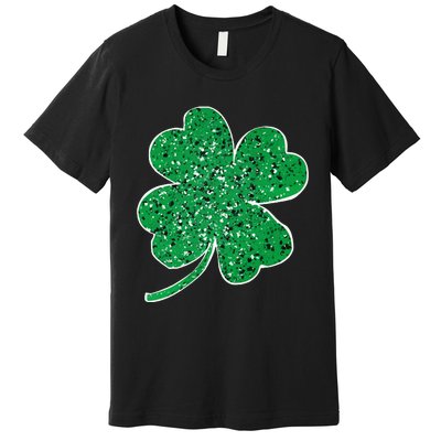 Saint Patrick's Day Shamrock Leopard Clover Green Premium T-Shirt