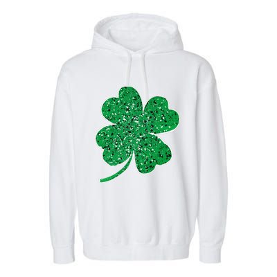 Saint Patrick's Day Shamrock Leopard Clover Green Garment-Dyed Fleece Hoodie