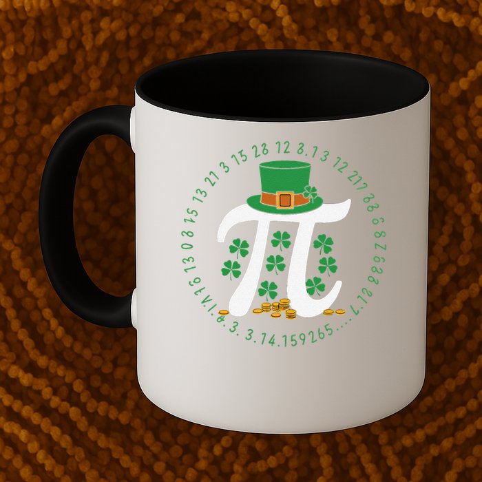 St Patricks Day Happy Pi Day Math Science Irish Shamrocks Coffee Mug