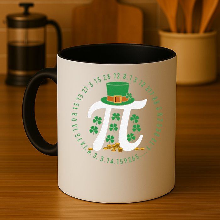 St Patricks Day Happy Pi Day Math Science Irish Shamrocks Coffee Mug