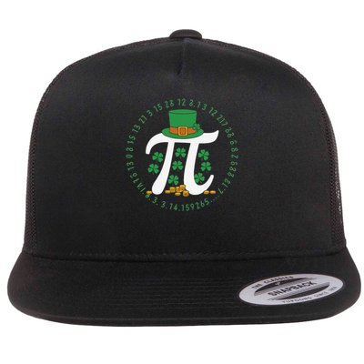 St Patricks Day Happy Pi Day Math Science Irish Shamrocks Flat Bill Trucker Hat