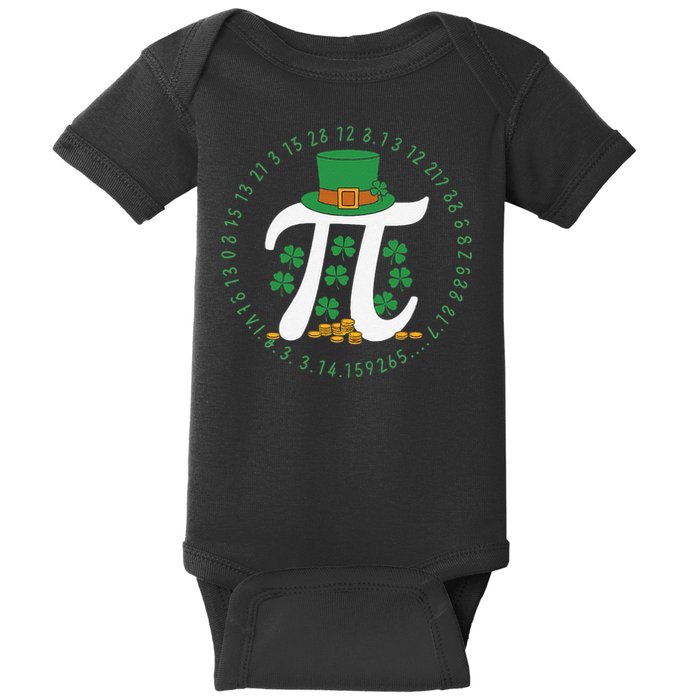 St Patricks Day Happy Pi Day Math Science Irish Shamrocks Baby Bodysuit