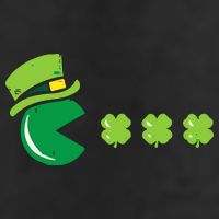 St Patricks Day Eating Shamrock Retro Gamer Garment-Dyed Fleece Hoodie