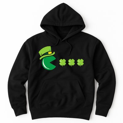 St Patricks Day Eating Shamrock Retro Gamer Hoodie