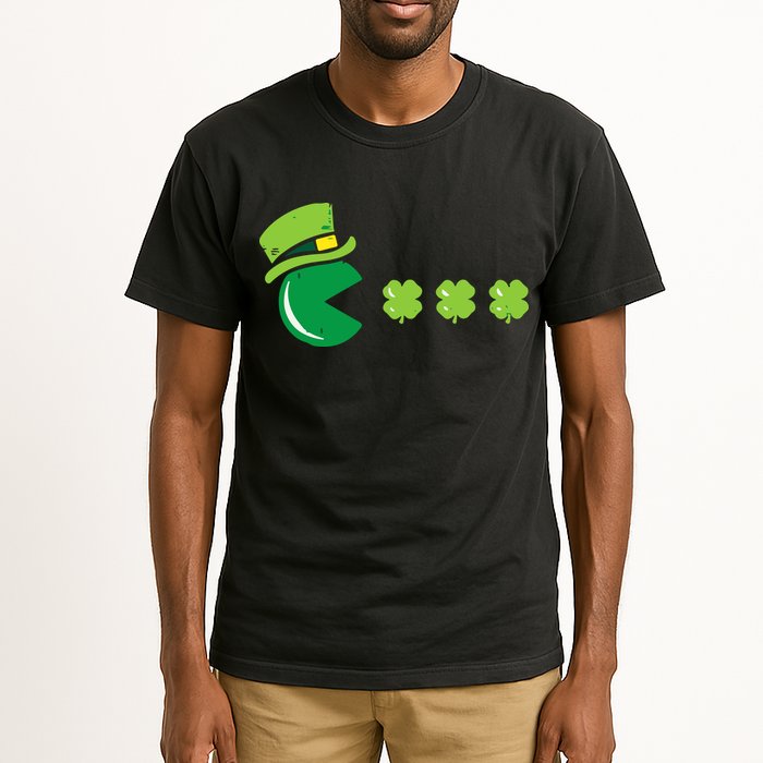 St Patricks Day Eating Shamrock Retro Gamer Tall T-Shirt